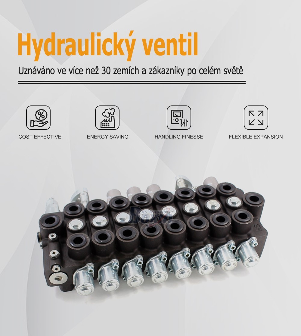 HSW50 Ruční a joystick 8 cívek Monoblokový směrový ventil